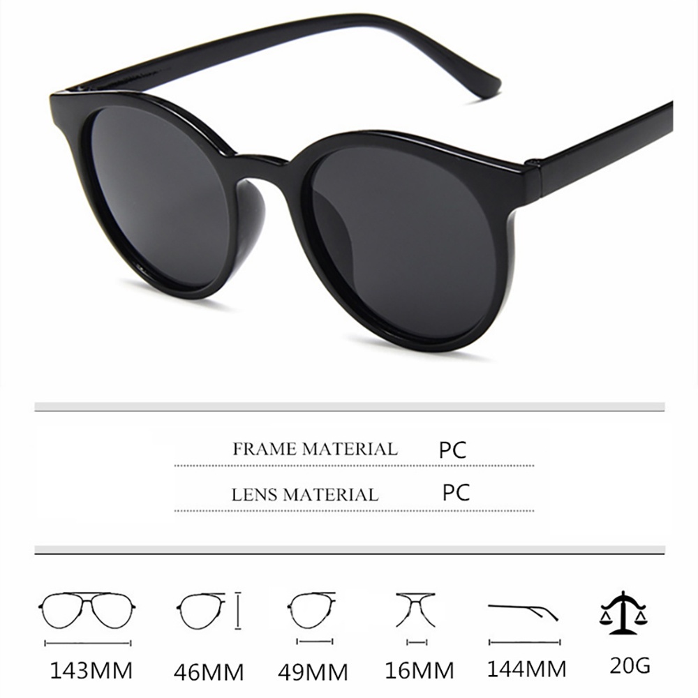 Kính Mát Tròn Chống Tia Uv400 Phong Cách Vintage Cho Nữ