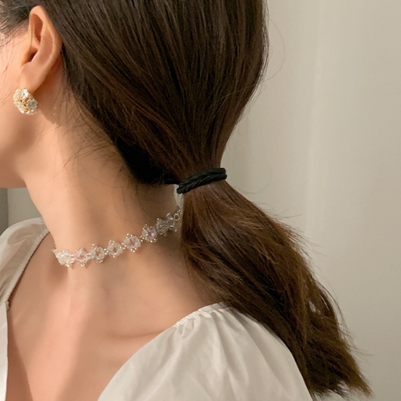 Vòng cổ Dáng Ngắn Đính Đá Pha Lê Sang Trọng Thời Trang Cho Nữ