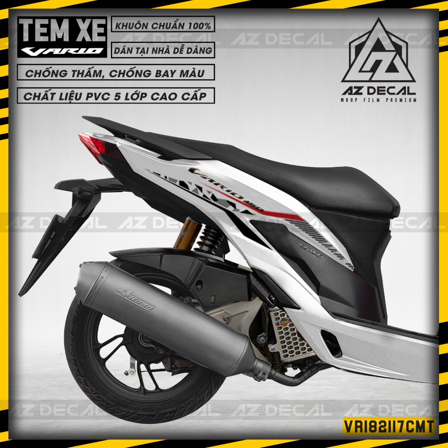 Tem Vario/Click Camo Độc Đáo | VR182117CM | Decal Cắt Sẵn Dễ Dán, Áp Dụng Nhiều Màu Xe Đỏ, Đen, Trắng