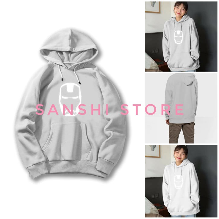 Áo Hoodie phản quang ♥ FREESHIP ♥ ÁO KHOÁC NỈ HOODIE - PHẢN QUANG IRON MAN FREESIZE nam nữ - KN31