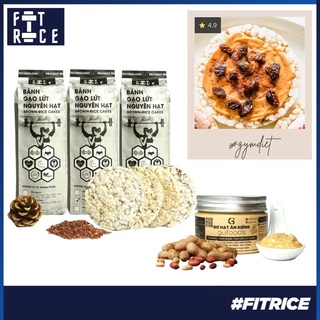 Combo Bánh gạo lứt ăn kiêng FitRice (500g) + Các loại topping - Bữa ăn tiện lợi, Ăn kiêng, Tập gym, Eat clean