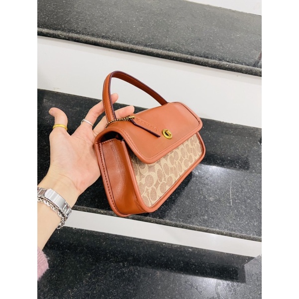 Túi xách C.O.A.C.H da thật, xách hoặc đeo chéo! size đáy 25, miệng 22! cod check ra hình