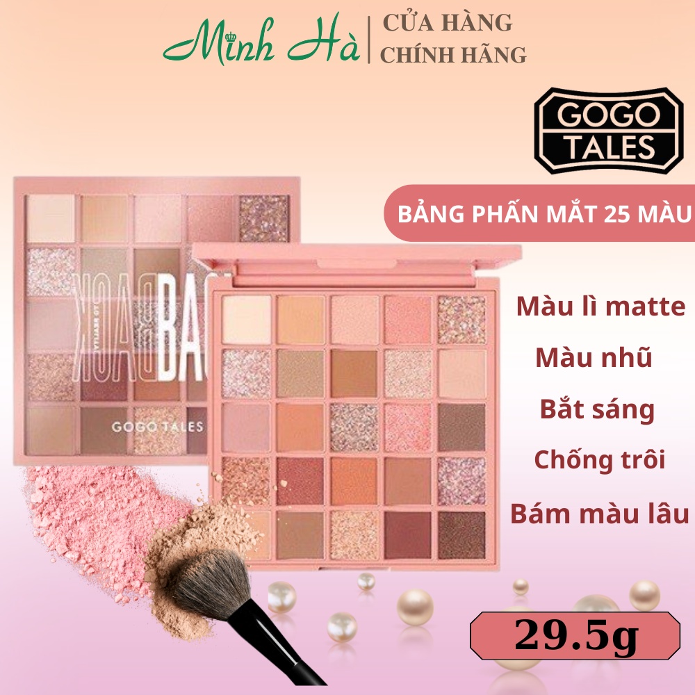 Bảng phấn mắt 25 màu GOGO TALES Crystal Color Charming Eyes 29.5g