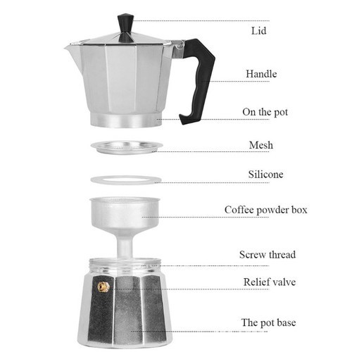 Ấm pha cà phê cafe Moka pot Moka Express 3cup 150ml