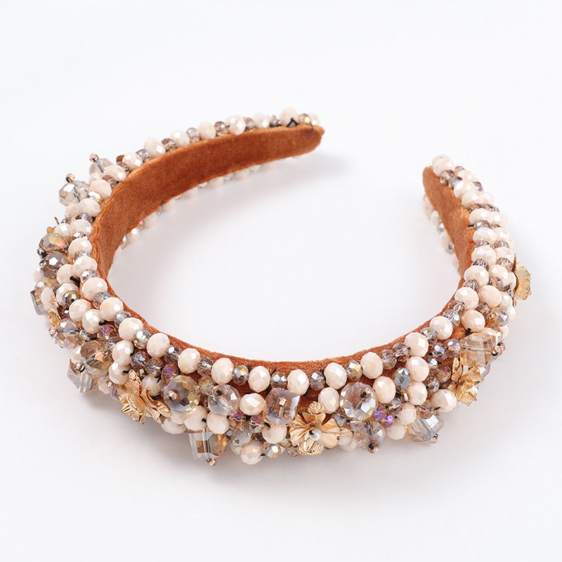 Băng Đô Cài Tóc Bản Rộng Đính Hạt Pha Lê Giả Phong Cách Baroque Cổ Điển