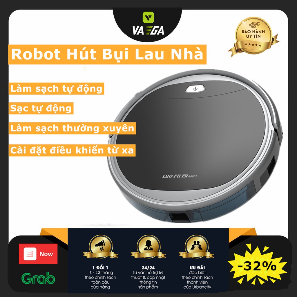 Robot Hút Bụi Lau Nhà Thông Minh LUOFUER S608 Lực Hút 1200 Pa