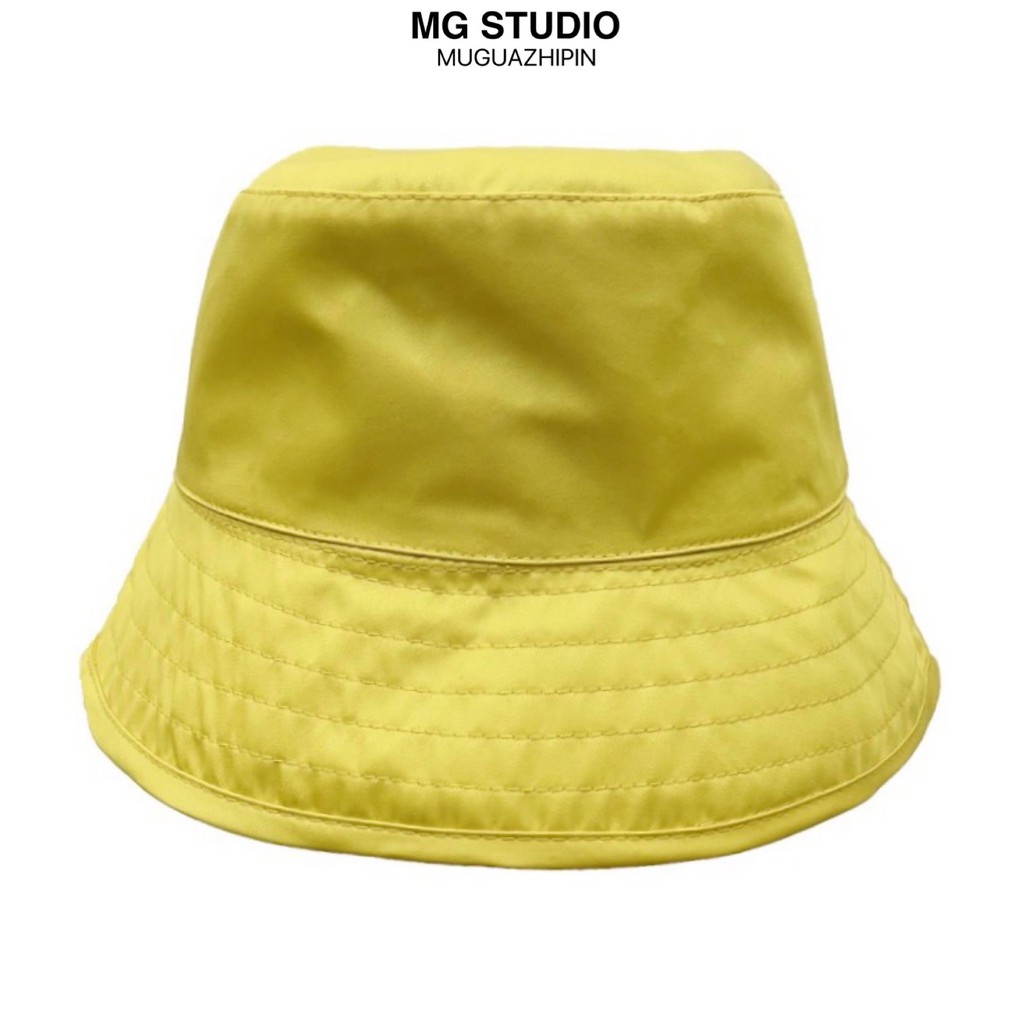 Mũ tai bèo MG STUDIO vải nylon màu trơn dễ thương đội được hai mặt
