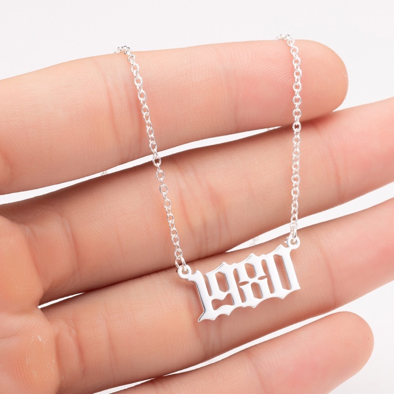 Vòng cổ Bạc Bằng Thép Không Gỉ Mặt Khắc Chữ Chúc Mừng Sinh Nhật OUYOU