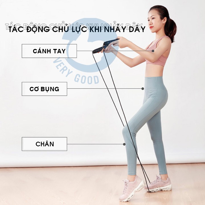 Dây nhảy thể dục lõi thép cao cấp 2,7m dụng cụ tập đốt mỡ bụng giúp săn chắc chân tay tăng cường sức khỏe Bodysport