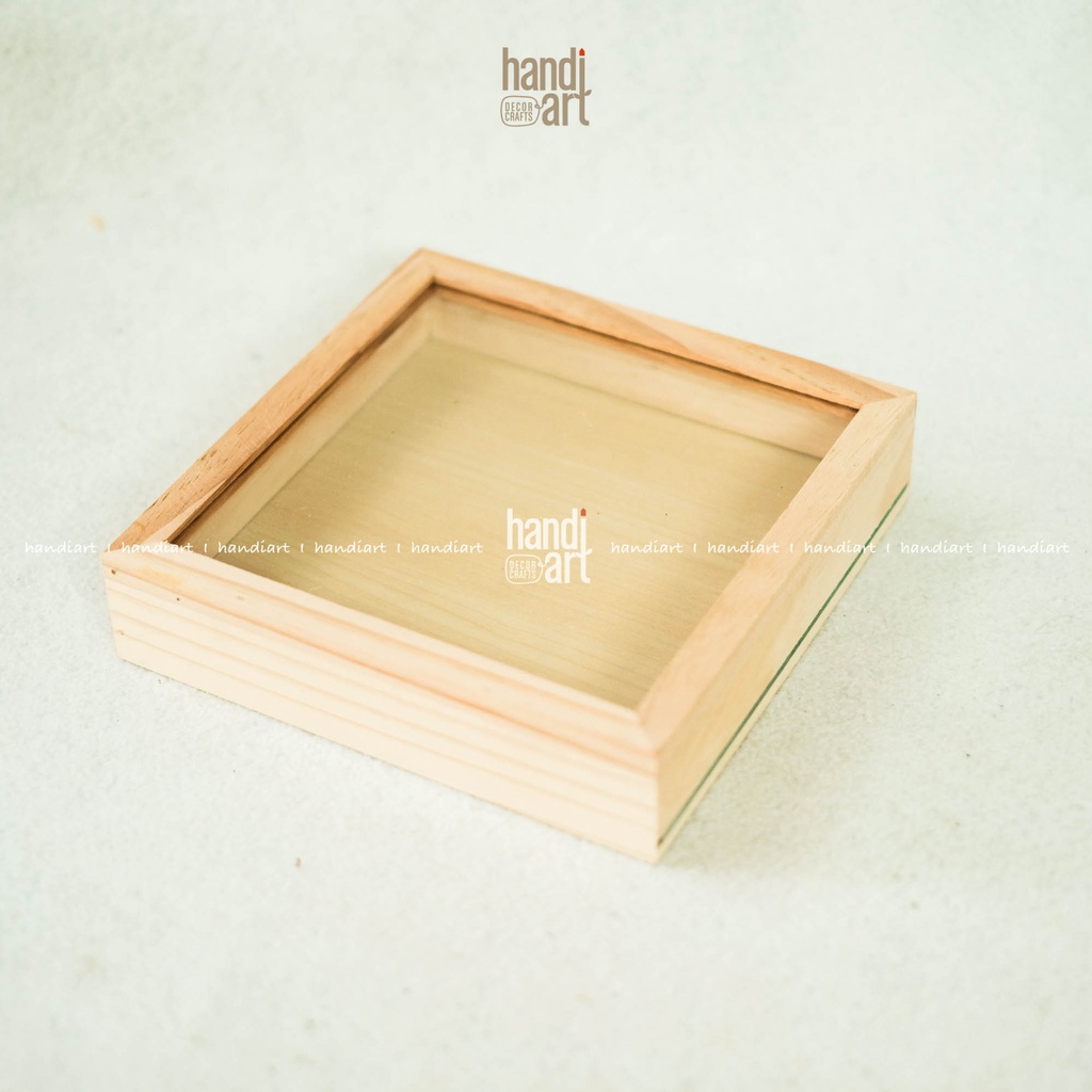 Hộp gỗ trang trí, khung tranh hộp 3D, light box 20x20x4,5cm