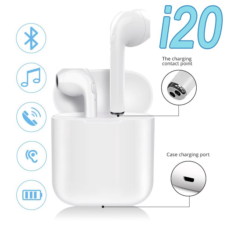 Tai nghe Bluetooth không dây cao cấp cho iPhone X 7 8 Xiaomi I20 Bluetooth Headset