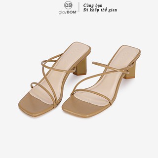 Giày cao gót nữ giaybom quai dây gót cao 5 cm gb00014