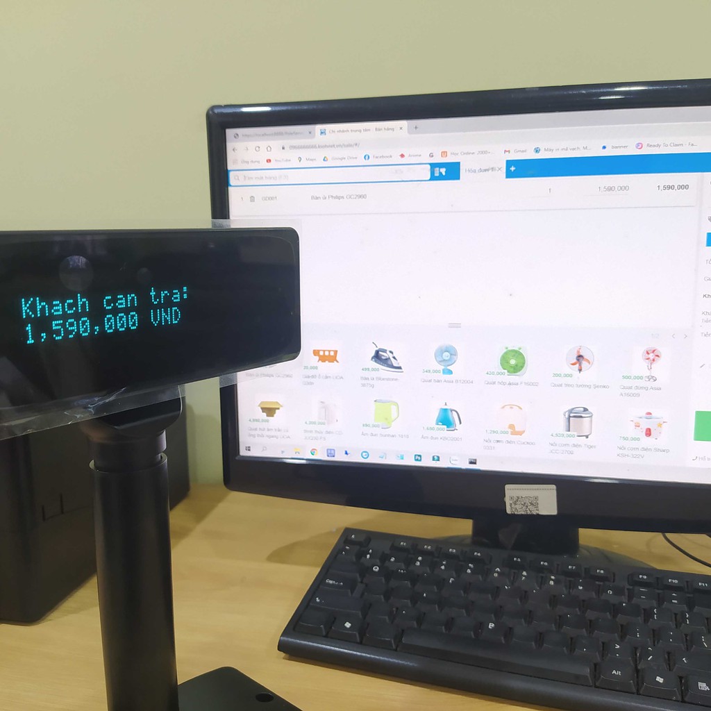 Màn hình hiển thị giá APOS A9.