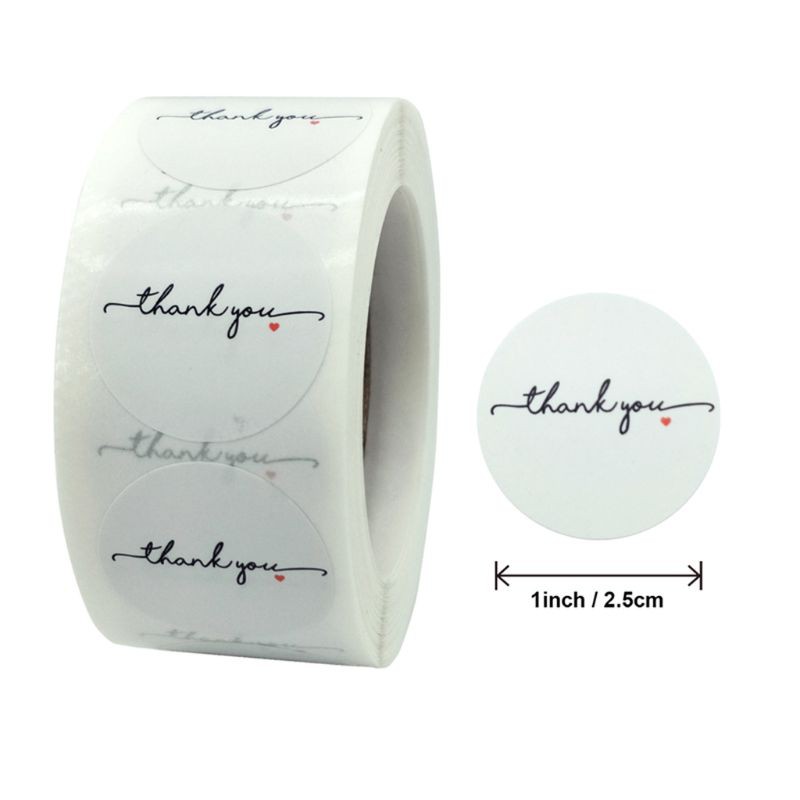 Set 500 Miếng Dán Chữ Thank You Trang Trí Đa Dụng Chất Lượng Cao