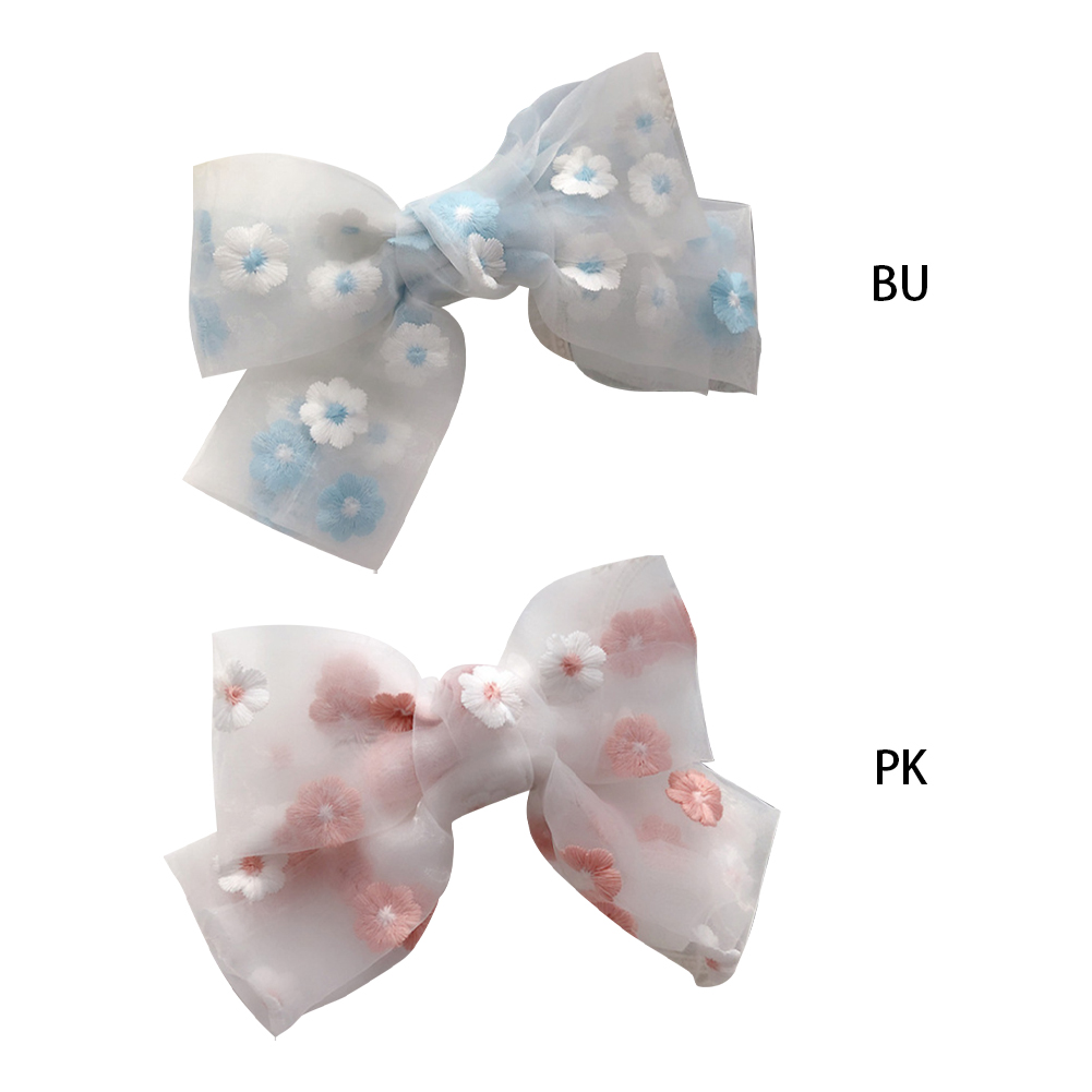 Kẹp tóc thắt nơ lưới đơn giản xinh xắn