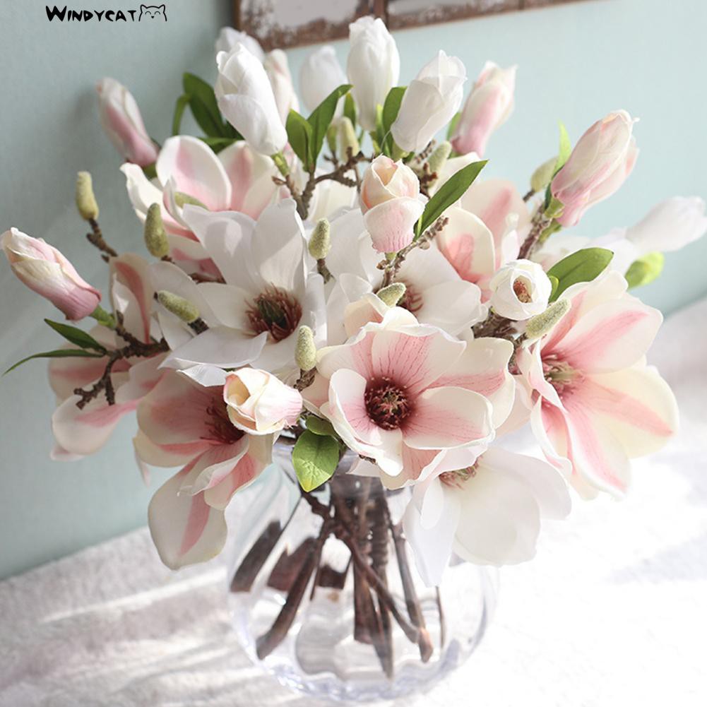 【NEW】【HOT】Artificial Magnolia Fake Flower Bud Bridal Wedding Home Cafe Store Decor