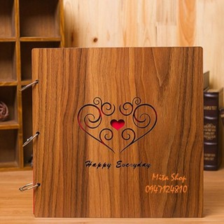Album ảnh DIY bìa gỗ
