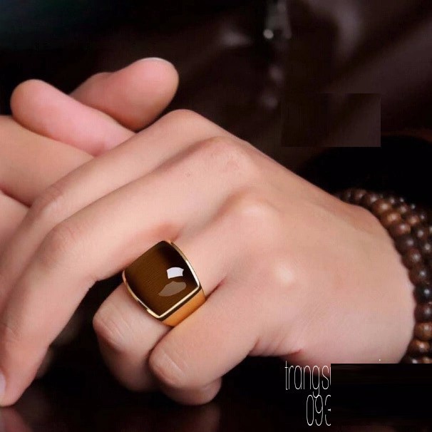 Nhẫn đá mắt hổ mạ vàng