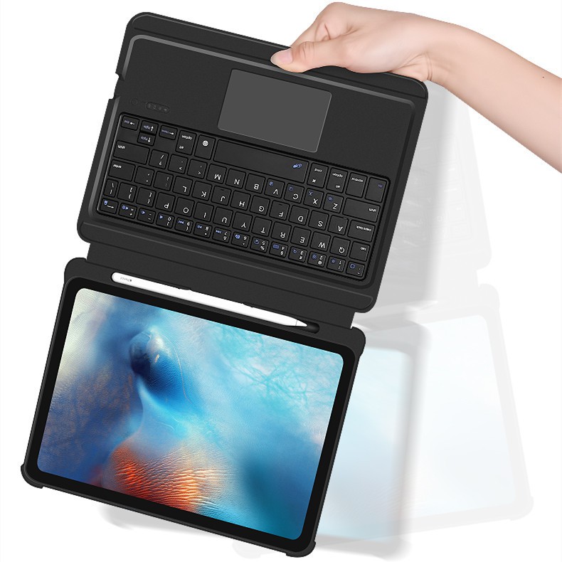 Bao Da/Case Kiêm Bàn Phím Bluetooths Cho iPad Có Trackpad Kemile T250