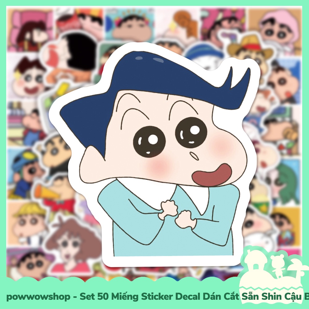 [Sẵn VN - Hỏa Tốc] Set 50 Miếng Sticker Decal Cắt Sẵn DIY Dán Trang Trí Vật Dụng Mẫu Shin Cậu Bé Bút Chì Shiny Life