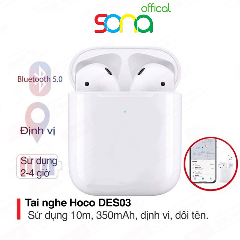 Tai nghe bluetooth chính hãng HOCO DES03 max, tai nghe không dây pin nghe liên tục 3-4h - SONA Offical
