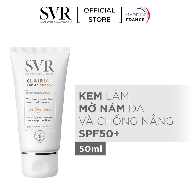 Kem làm mờ vết nám và chống nắng SPF 50 SVR CLAIRIAL Creme SPF50+ 50ml