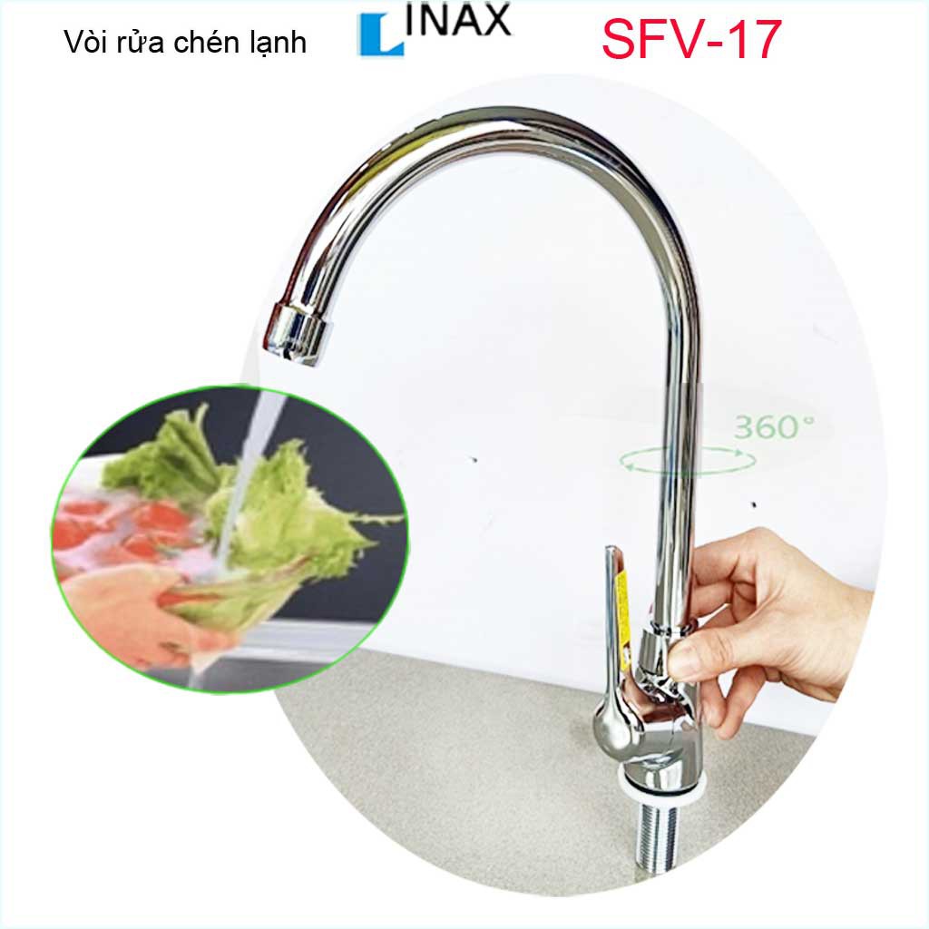 Vòi bếp lạnh , vòi rửa chén lạnh, vòi chậu chén bát Inax chính hãng Inax Nhật Bản SFV-17