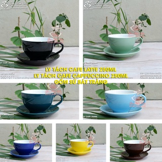 Ly tách cafe latte 250ml Ly tách cafe cappuccino 250ml gốm sứ Bát Tràng men màu