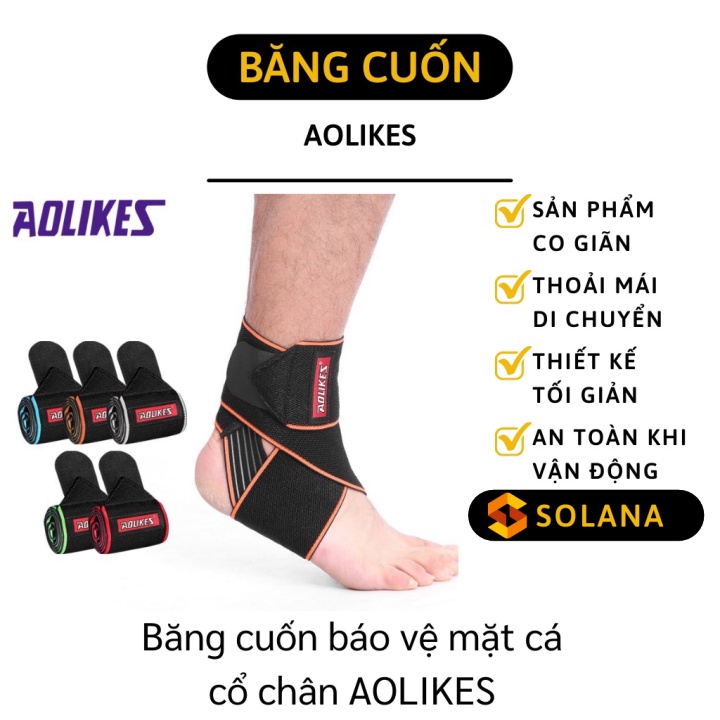 Băng Cổ Chân - Đai Quấn Bảo Vệ Mắt Cá, Đệm Gót Chân AOLIKES Tập Gym, Đá Banh 9366