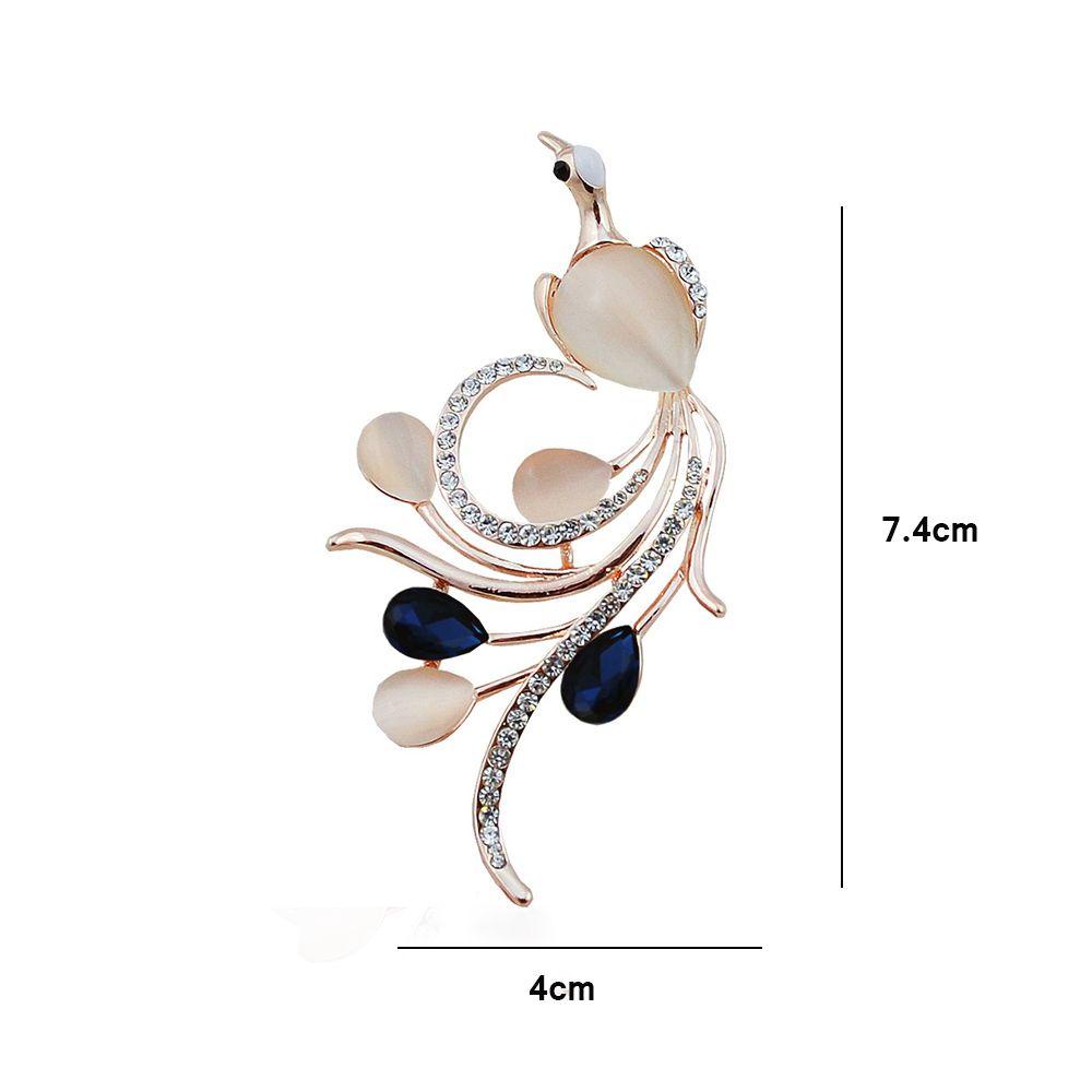 Trâm Cài Áo Hình Chim Phượng Hoàng Đính Đá Opal Thời Trang Cho Nữ
