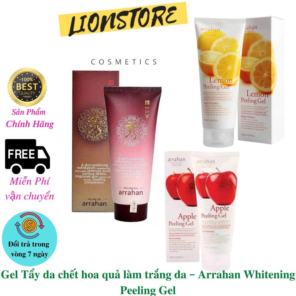 Gel tẩy da chết hoa quả làm trắng da Arrahan Whitening Peeling Gel 180ml