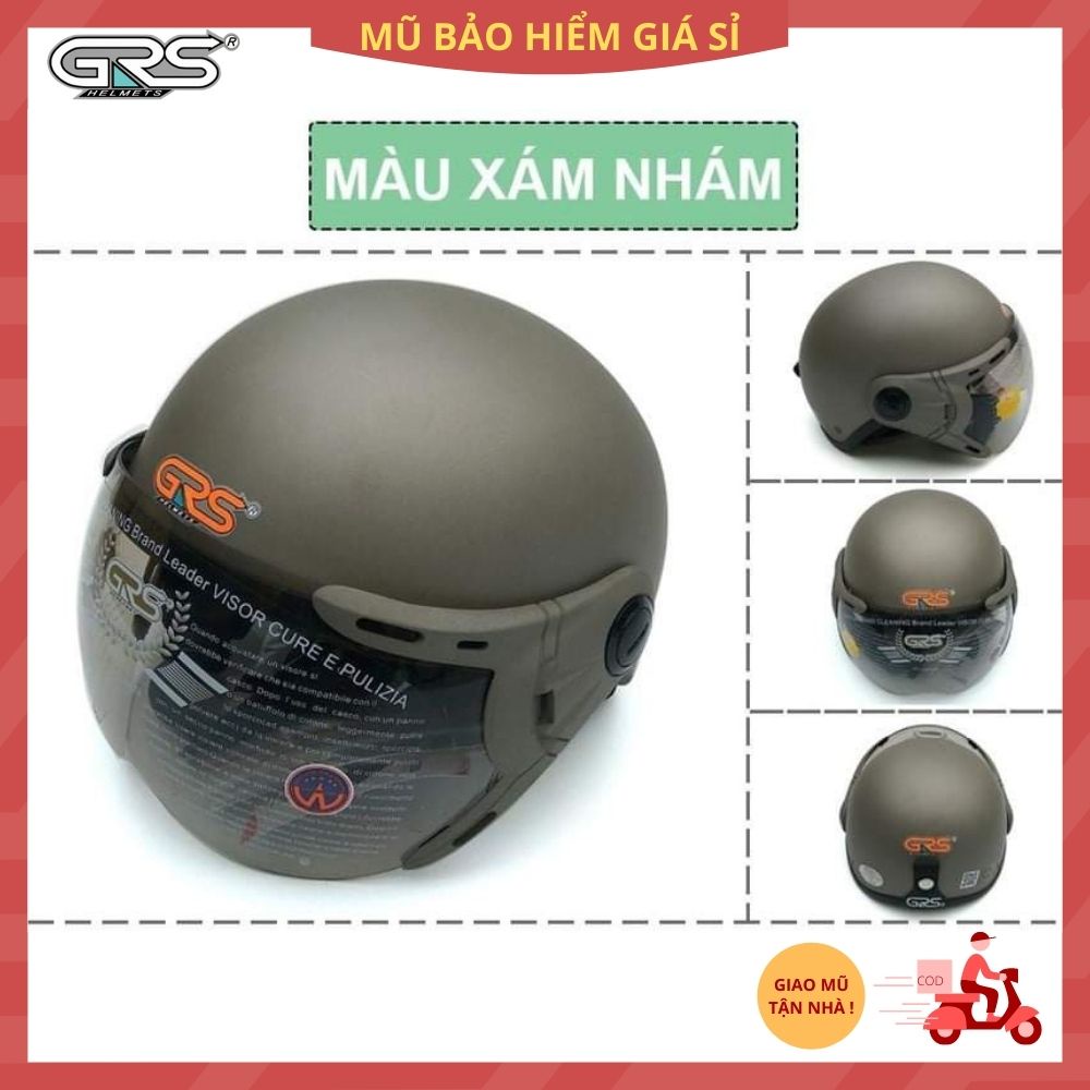 MŨ BẢO HIỂM 1/2 ĐẦU GRS CÓ KÍNH NHIỀU MẦU