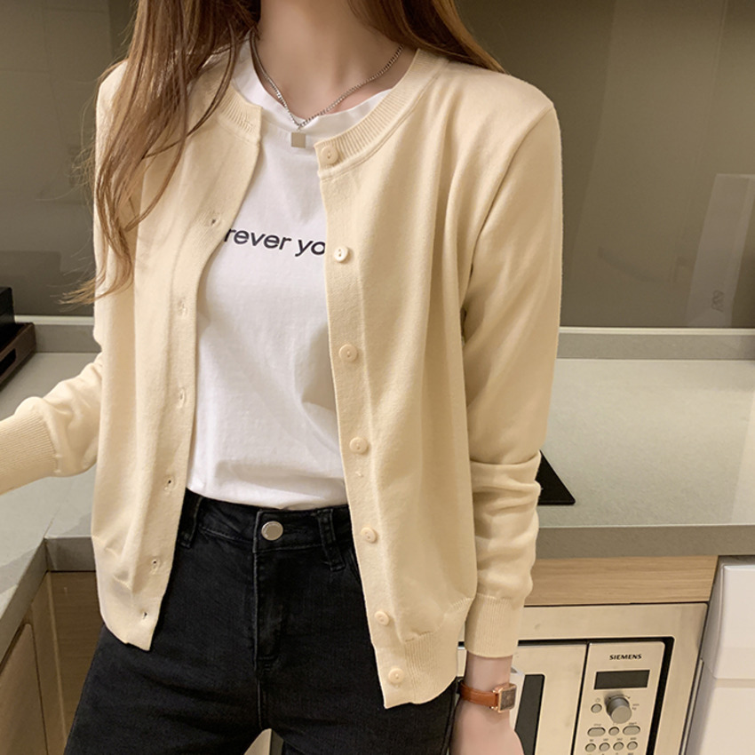 Áo Khoác Cardigan Dệt Kim Màu Sắc Thời Trang 2020 Cho Nữ