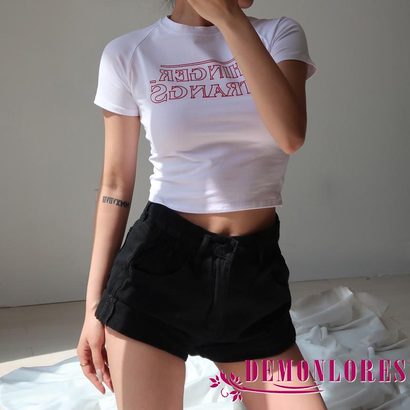 Áo Croptop Ngắn Tay In Chữ Thời Trang Xinh Xắn Cho Nữ | BigBuy360 - bigbuy360.vn