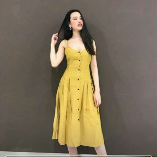 Váy maxi vàng quảng châu