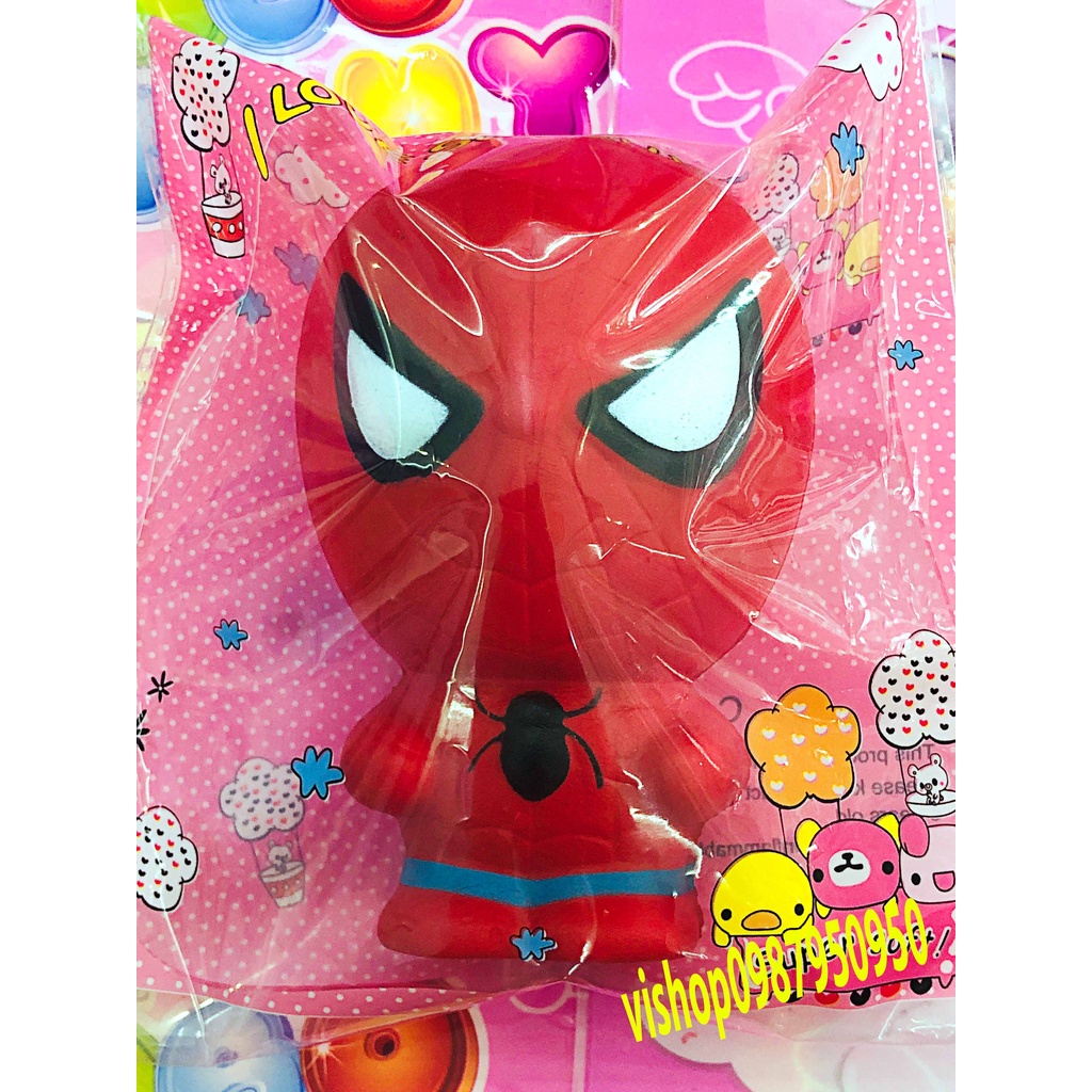 Squishy Lớn Hình người nhện đỏ avengers marvel Đồ Chơi Xốp Giảm Stress Hình mềm mịn dễ Thương đàn hồi Cho Bé