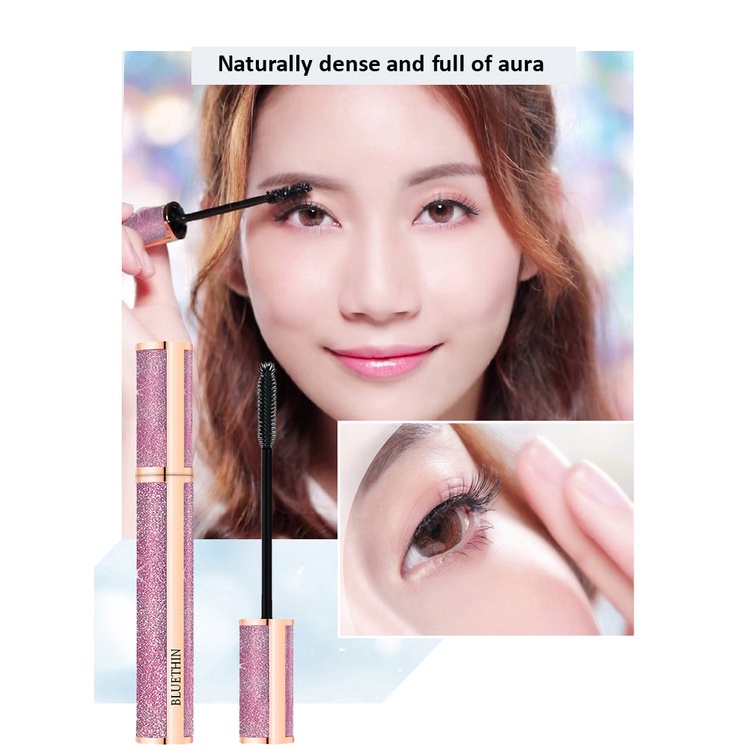 Mascara BLUETHIN chuốt mi cong dày tự nhiên không dễ phai màu thiết kế vỏ lấp lánh | BigBuy360 - bigbuy360.vn