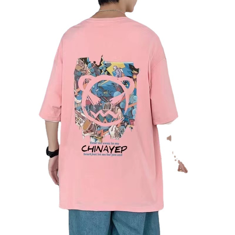 Áo Thun Nam Tay Ngắn Dáng Rộng In Hoạt Hình Quỷ Thời Trang Hè Cá Tính TTE087