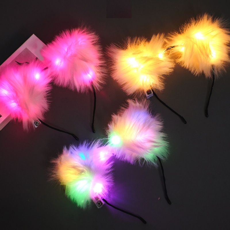 Băng Đô Cài Tóc Hình Tai Thú Phát Sáng Dễ Thương