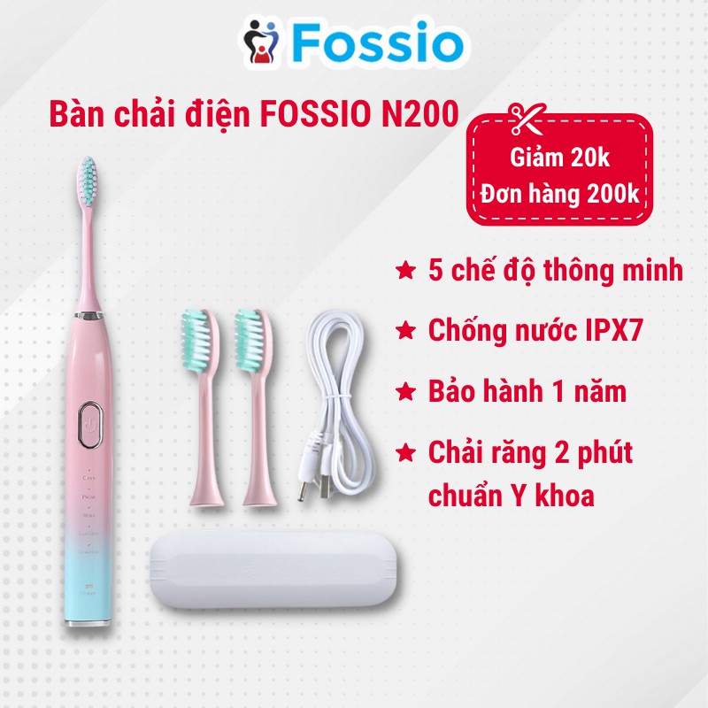 Bàn chải điện FOSSIO N200, bót đánh răng điện người lớn nội địa Trung cao cấp