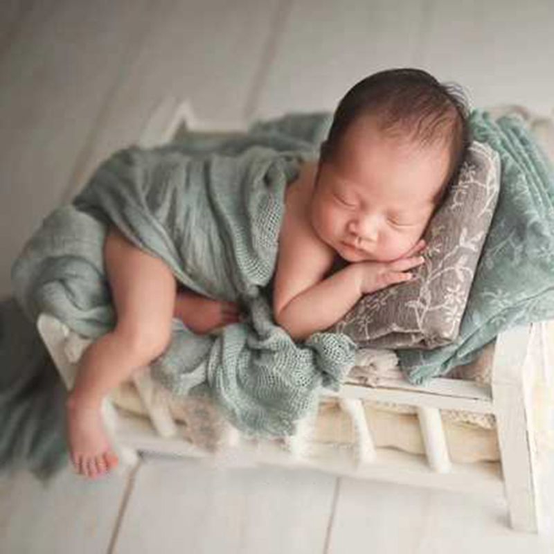 Chăn quấn em bé sơ sinh co giãn màu trơn dùng làm đạo cụ chụp ảnh