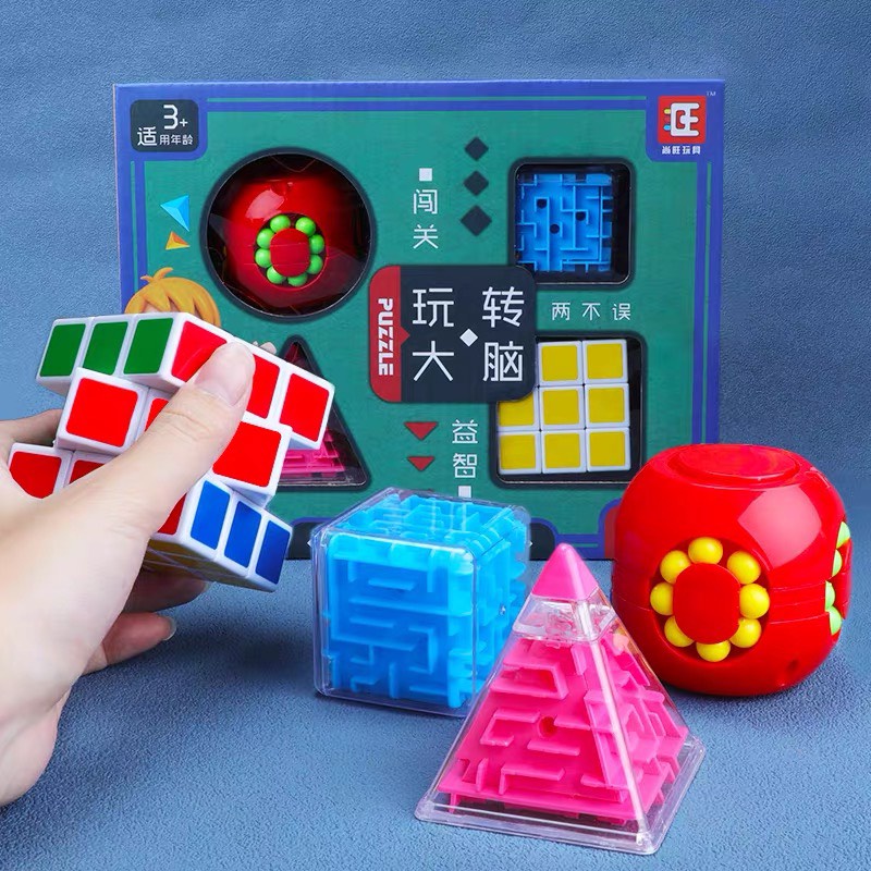 Đồ chơi giáo dục giải đố khối lập phương đa năng, rubik biến thể phát triển tư duy logic cho trẻ em thông minh hơn