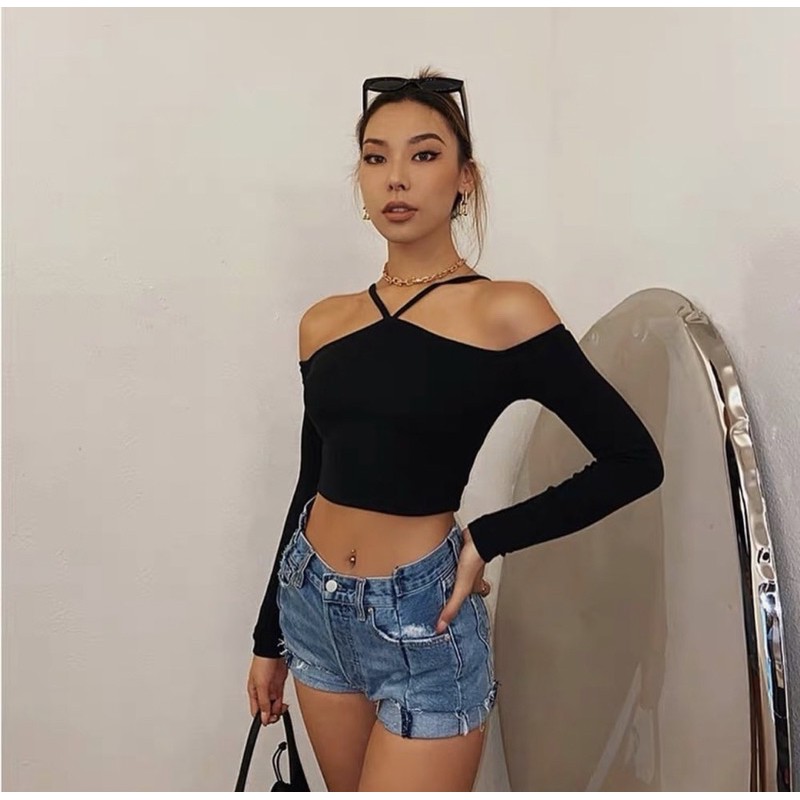 áo dây bẹt vai tay dài | BigBuy360 - bigbuy360.vn