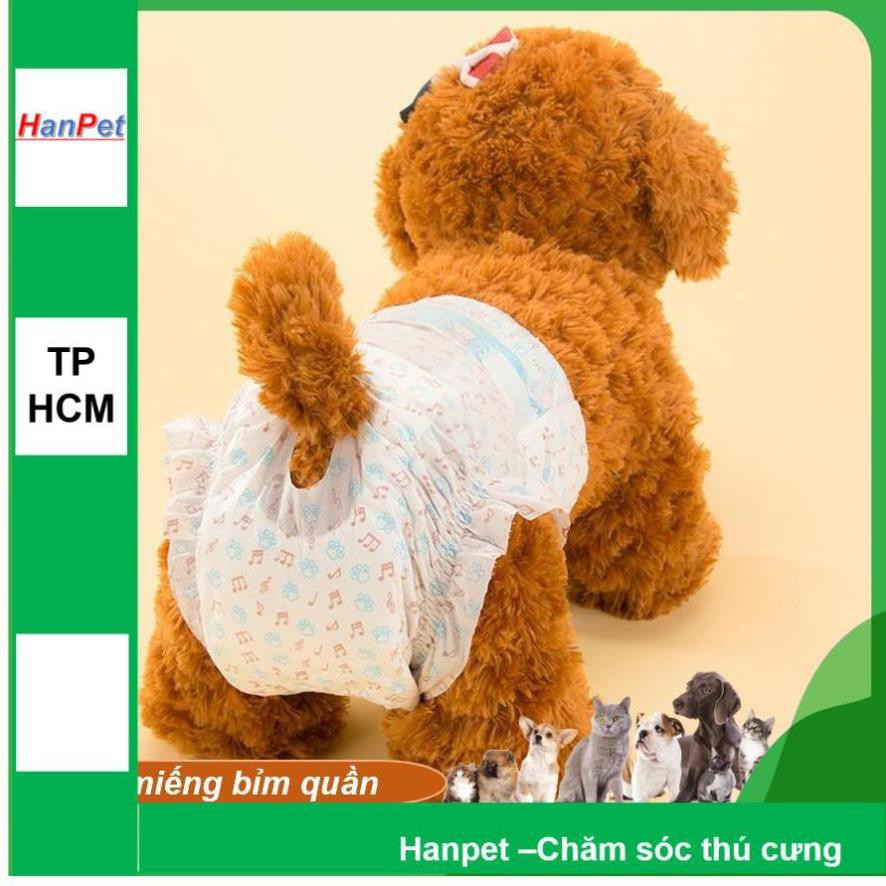 Hanpet.GV- Combo 10 miếng bỉm quần dạng dán chó mèo cao cấp (kiểu bỉm quần) loại siêu thấm ĐỦ SIZE