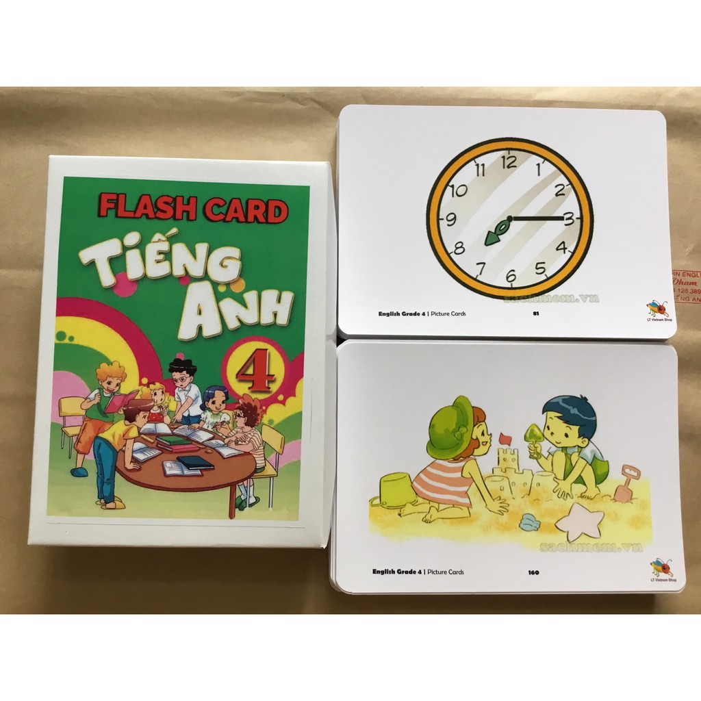 Flashcard tiếng Anh lớp 4- cán bóng- 1 mặt
