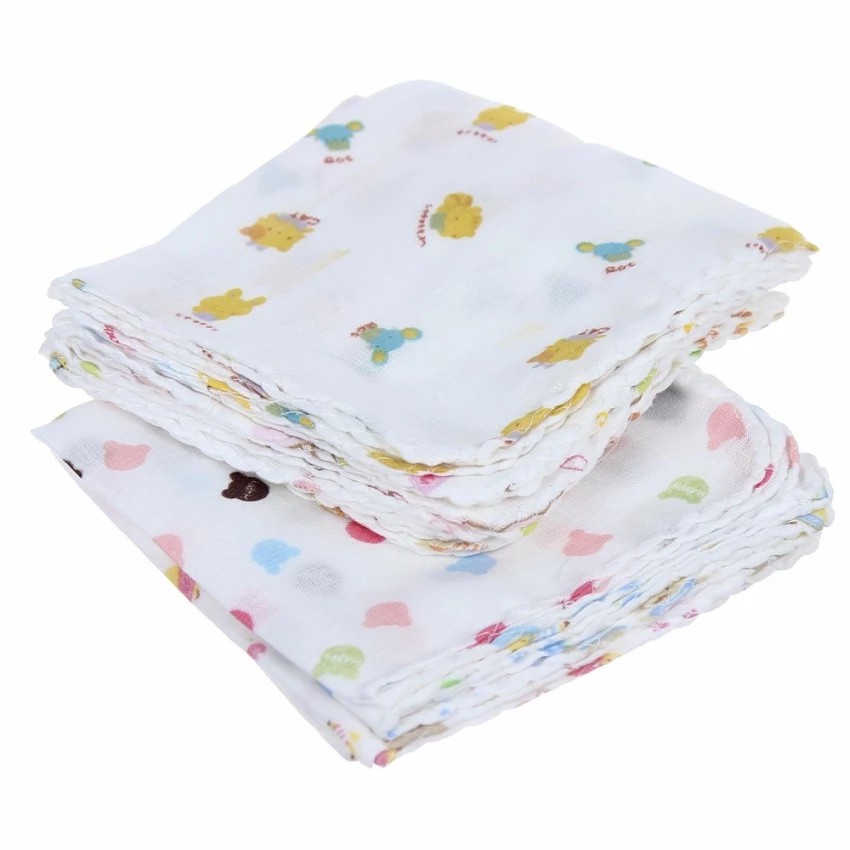 Bịch 10 khăn sữa hoa Nhật loại vải cotton mềm, kích thước chuẩn 32x32cm