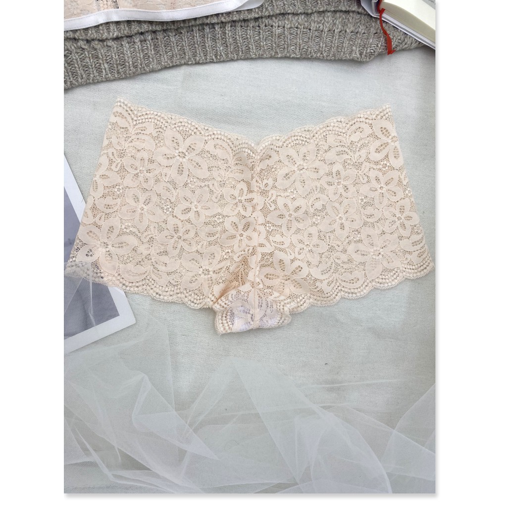 Đồ lót boyshort nữ thiết kế đơn giản có mút vải ren cao cấp loại 1 gồm áo + quần BRAHY 049