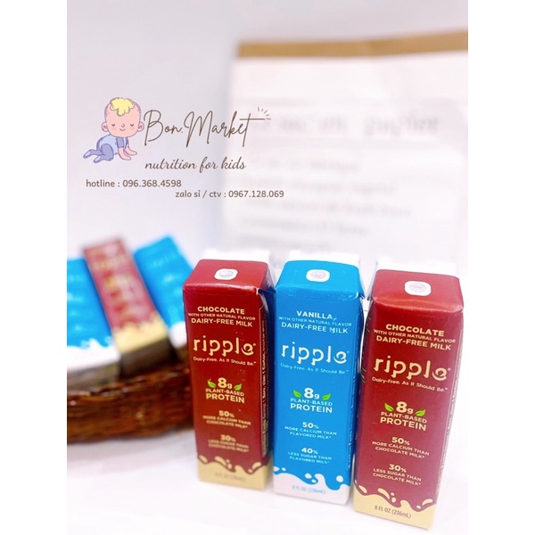 [Date 2022 ] Sữa hạt thuần chay ripple cho bé từ 1 tuổi