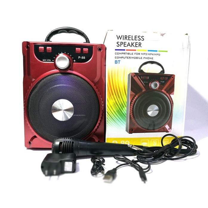 Loa Karaoke Bluetooth P88-P89 tặng kèm Mic có dây