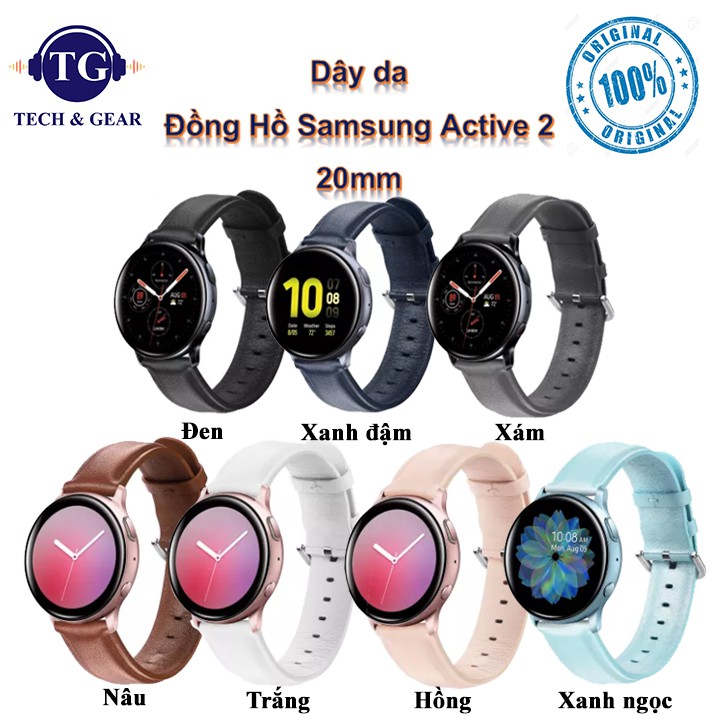 [Galaxy Watch Active 2 ] Dây da đồng hồ Galaxy Watch Active 2 chốt thông minh